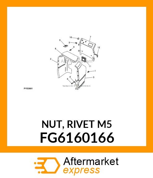 NUT, RIVET M5 FG6160166
