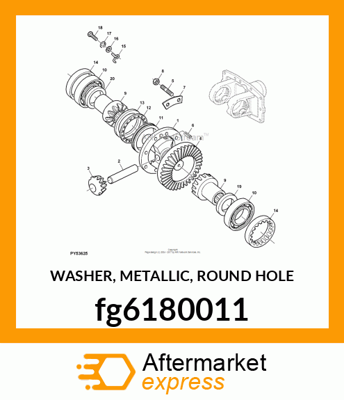 WASHER, METALLIC, ROUND HOLE fg6180011