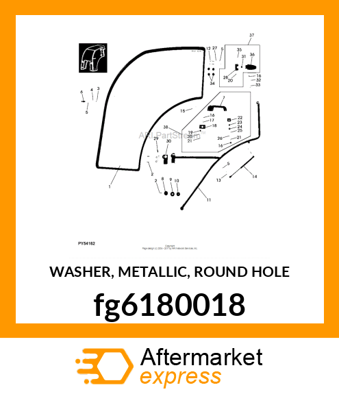 WASHER, METALLIC, ROUND HOLE fg6180018