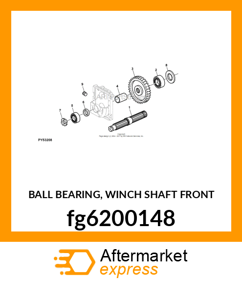 BALL BEARING, WINCH SHAFT FRONT fg6200148