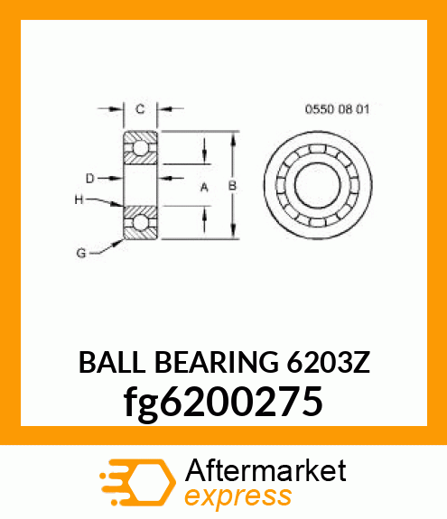 BALL BEARING 6203Z fg6200275