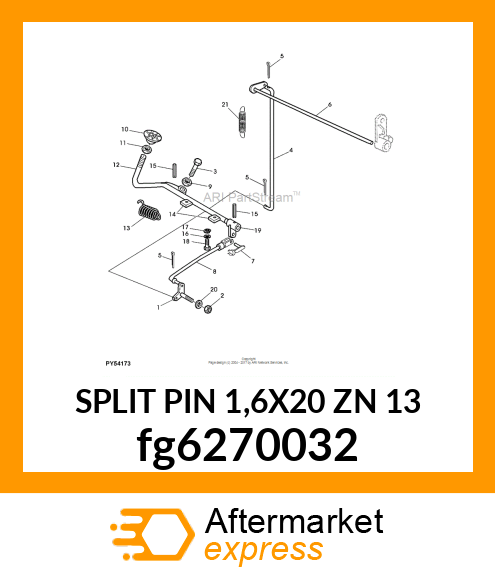 SPLIT PIN 1,6X20 ZN 13 fg6270032