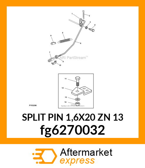 SPLIT PIN 1,6X20 ZN 13 fg6270032