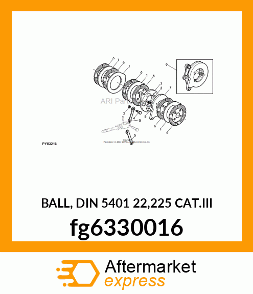 BALL, DIN 5401 22,225 CAT.III fg6330016