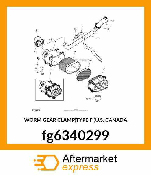 WORM GEAR CLAMP(TYPE F )U.S.,CANADA fg6340299