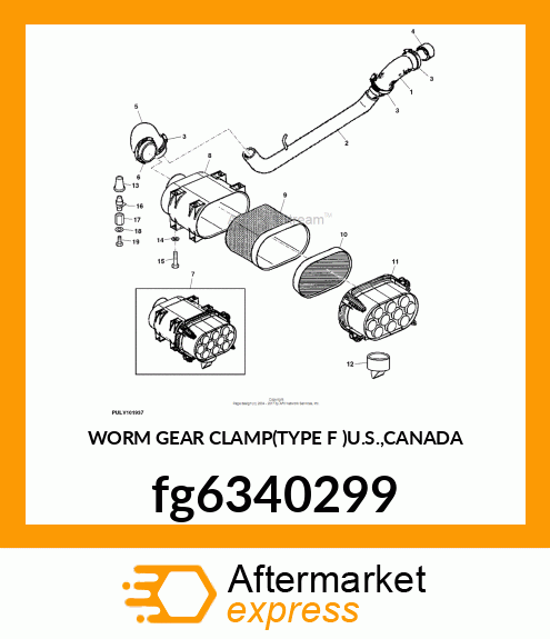 WORM GEAR CLAMP(TYPE F )U.S.,CANADA fg6340299