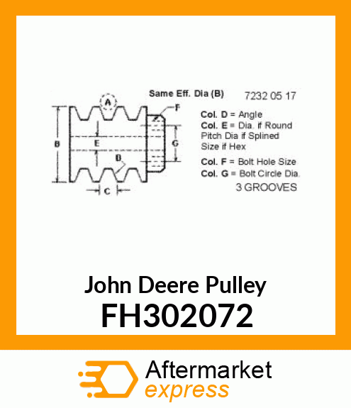 PULLEY,SHEAVE FH302072