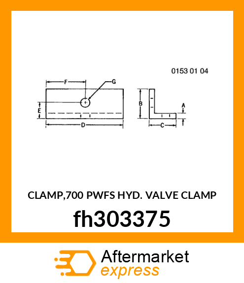 CLAMP,700 PWFS HYD. VALVE CLAMP fh303375