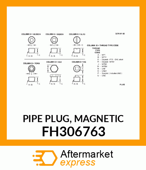 PIPE PLUG, MAGNETIC FH306763