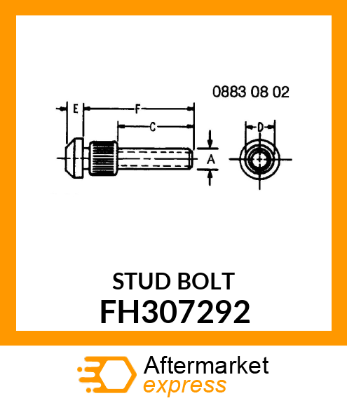 WHEEL BOLT, AUBURN FINAL DRIVE WHEE FH307292