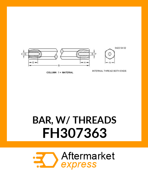 BAR, W/ THREADS FH307363