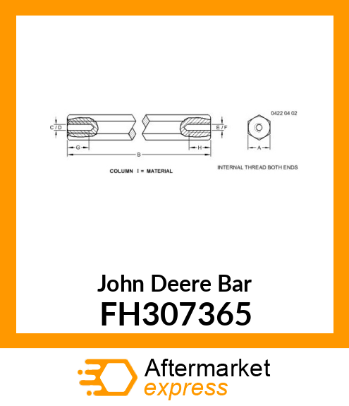 BAR, W/ THREADS FH307365