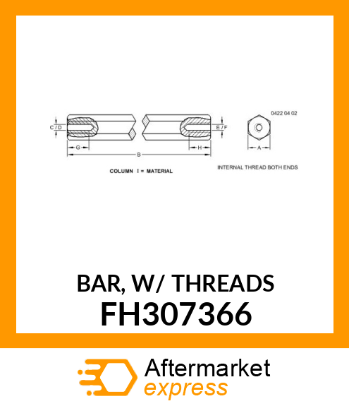 BAR, W/ THREADS FH307366