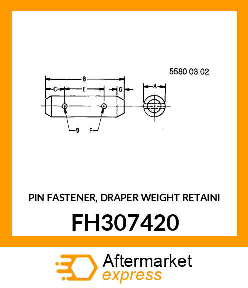 PIN FASTENER, DRAPER WEIGHT RETAINI FH307420