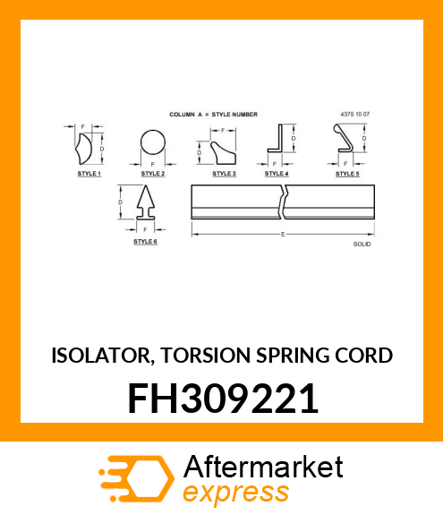 ISOLATOR, TORSION SPRING CORD FH309221