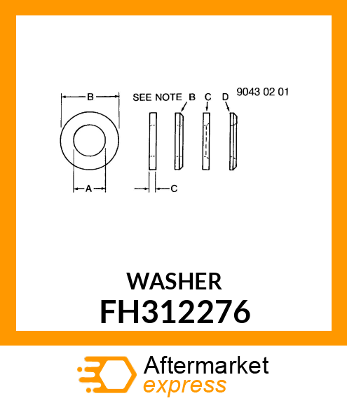 WASHER, (16.7 X 41.4 X 6.35) FH312276