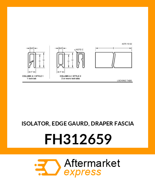 ISOLATOR, EDGE GAURD, DRAPER FASCIA FH312659