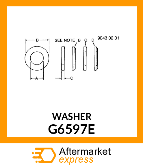TOOTH PIPE DRIVE END WASHER G6597E