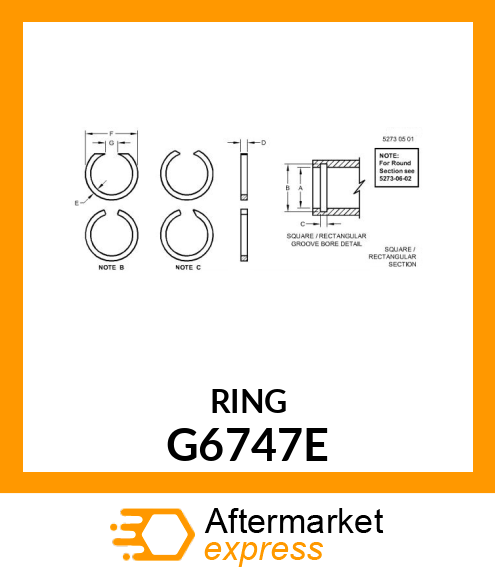 RING, TOOTH PIPE BEARING RETAINING G6747E