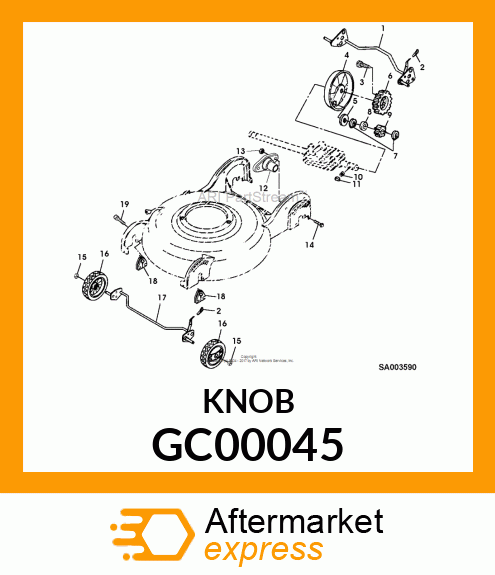 KNOB, HEIGHT ADJUST GC00045