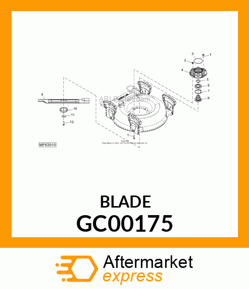 MOWER BLADE, BLADE, BAGGING HIGH LI GC00175