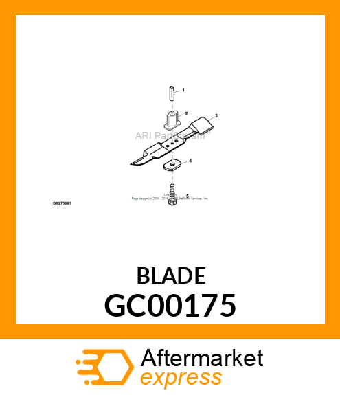 MOWER BLADE, BLADE, BAGGING HIGH LI GC00175