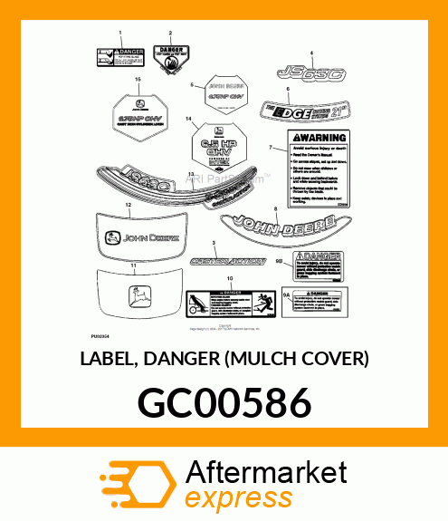 LABEL, DANGER (MULCH COVER) GC00586