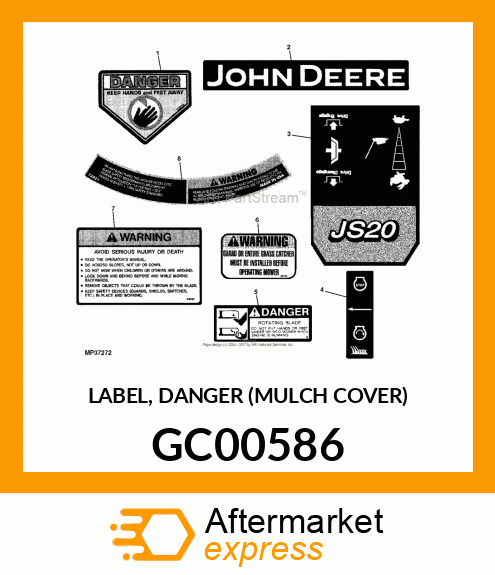 LABEL, DANGER (MULCH COVER) GC00586