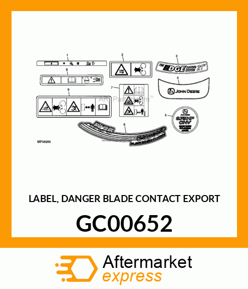 LABEL, DANGER BLADE CONTACT EXPORT GC00652