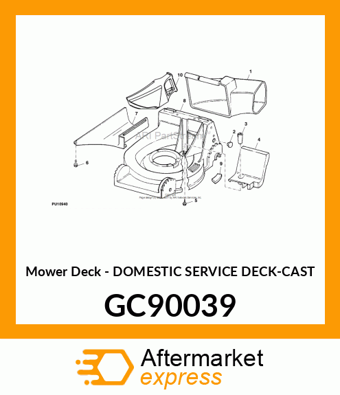 Mower Deck - DOMESTIC SERVICE DECK-CAST GC90039