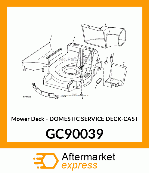 Mower Deck - DOMESTIC SERVICE DECK-CAST GC90039