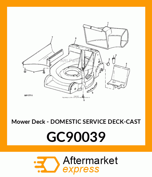 Mower Deck - DOMESTIC SERVICE DECK-CAST GC90039