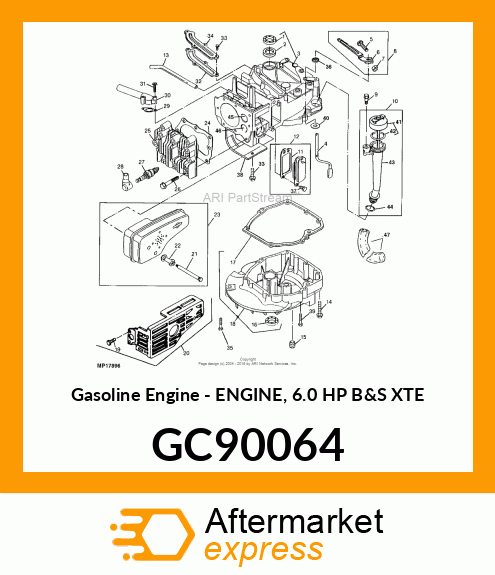 Gasoline Engine - ENGINE, 6.0 HP B&S XTE GC90064
