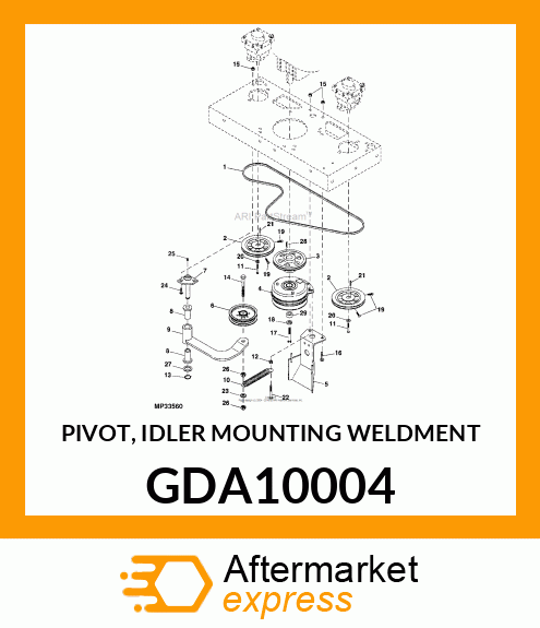 PIVOT, IDLER MOUNTING WELDMENT GDA10004