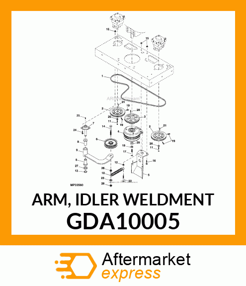 ARM, IDLER WELDMENT GDA10005