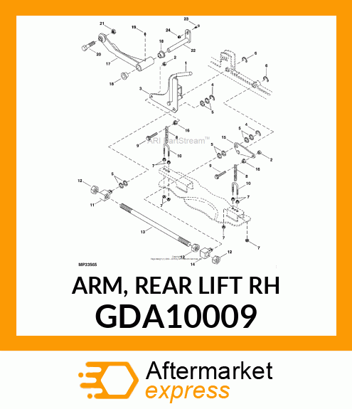 ARM, REAR LIFT RH GDA10009