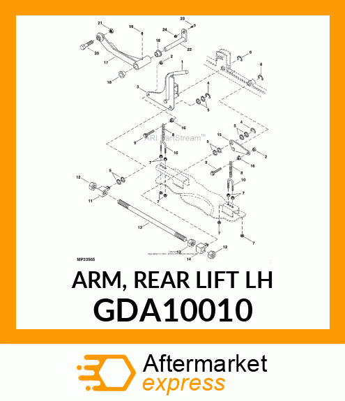 ARM, REAR LIFT LH GDA10010