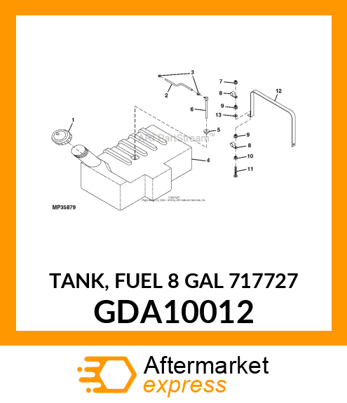 TANK, FUEL 8 GAL (717) GDA10012