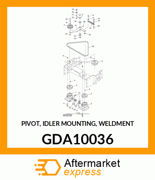 PIVOT, IDLER MOUNTING, WELDMENT GDA10036