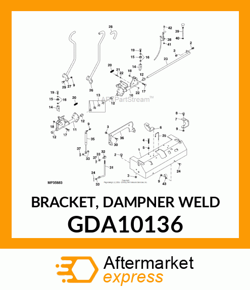 BRACKET, DAMPNER WELD GDA10136