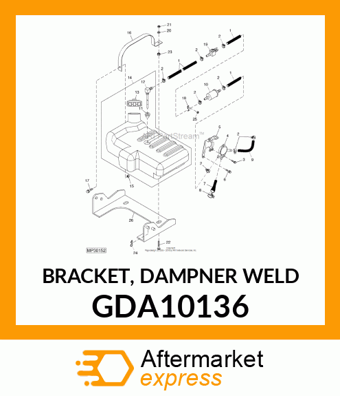 BRACKET, DAMPNER WELD GDA10136