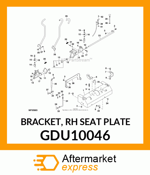 BRACKET, RH SEAT PLATE GDU10046
