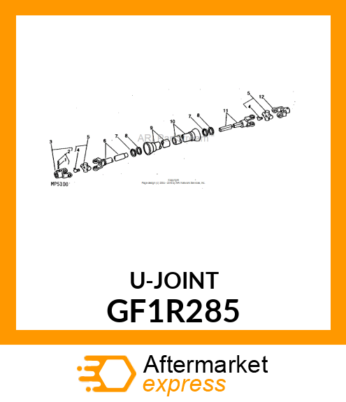 Cross And Bearing Assembly - CENTER CROSSASSEMBLY GF1R285