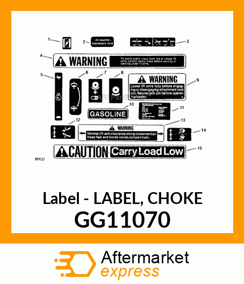 Label - LABEL, CHOKE GG11070