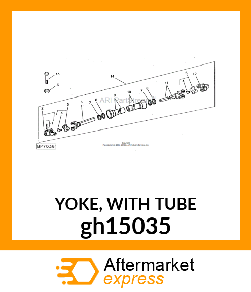 YOKE, WITH TUBE gh15035