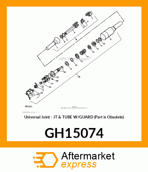 Universal Joint - JT & TUBE W/GUARD (Part is Obsolete) GH15074