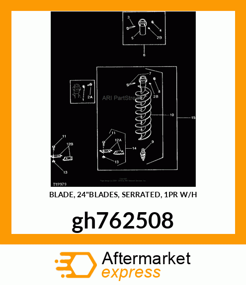 BLADE, 24"BLADES, SERRATED, 1PR W/H gh762508