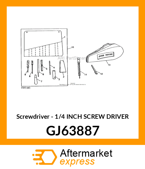 Screwdriver - 1/4 INCH SCREW DRIVER GJ63887