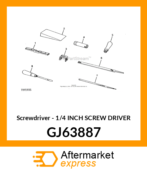 Screwdriver - 1/4 INCH SCREW DRIVER GJ63887