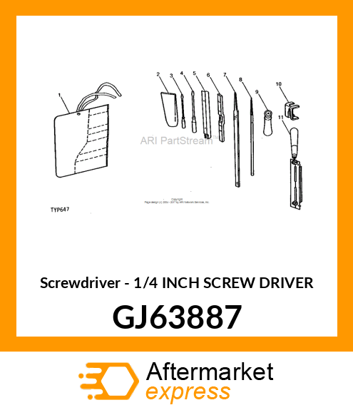 Screwdriver - 1/4 INCH SCREW DRIVER GJ63887